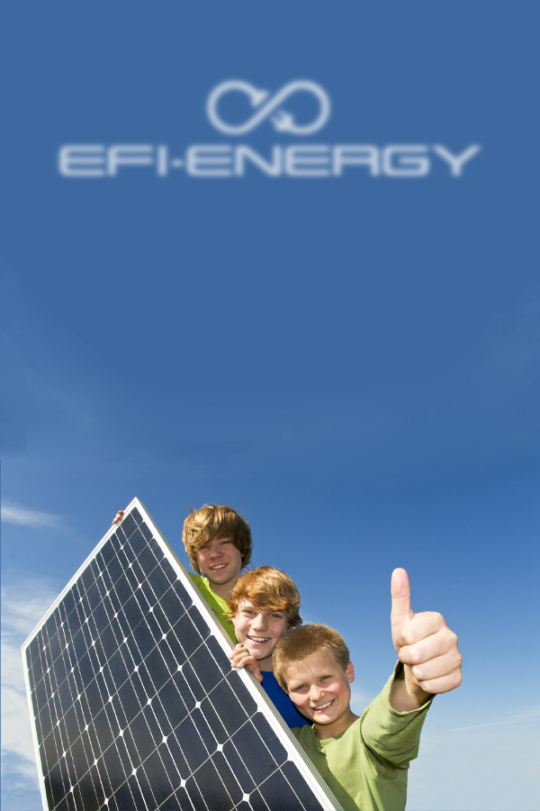 Niños con panel solar